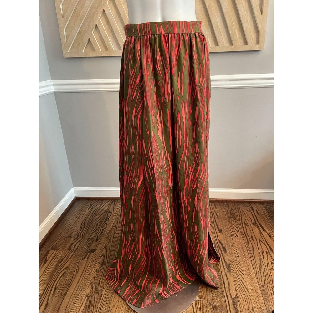 NWT RACHEL ZOE Vanessa Silk Poppy Maxi Skirt